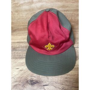 Boy Scouts Webelos Patch‎ Hat Forrest Green Red SnapBack Vintage